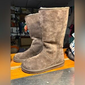UGG Knightsbridge Zip Up Brown Shearling Boots WMNS 9